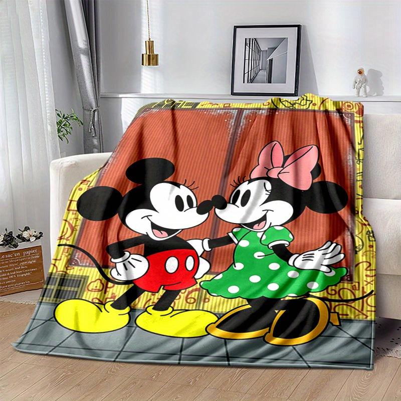 1pc, Mickey & Minnie Mouse Inspired Blanket, Seasonal, Home Decor, Throw Blanket, Soft Flannel Throw BlanketWarmth for Your Living Room or Bedroom, Pe