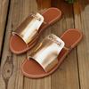 Summer Plus Size New Slippers Round Toe Open Toe Woven Simple Beach Casual Soft Slip Flat Flip Flops
