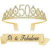 2pc/set Birthday Tiara Crown Sash Women Girls 18th 21Th 30Th 40Th 50Th 60Th 70Th 80Th Birthday Party Decoration Favor Gifts 5