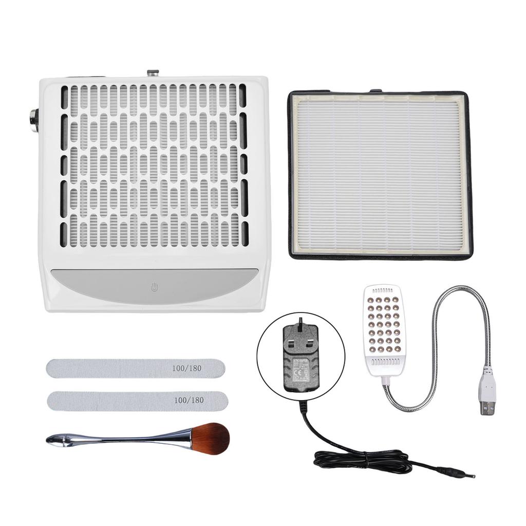 Пылесборник для ногтей с регулируемой скоростью, низким уровнем шума, вакуумный пылесборник для ногтей 4500 об/мин со светодиодной подсветкой Br