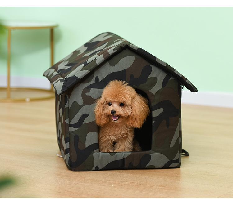 Водонепроницаемая кровать для домашних животных из ткани Оксфорд для собак и кошек – Стиль палатки для улицы