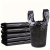 100pcs Heavy-Duty Black Plastic Trash Bags with Easy-Tie Handles - Leak-Proof, Disposable Garbage Liners for Home & Office Use