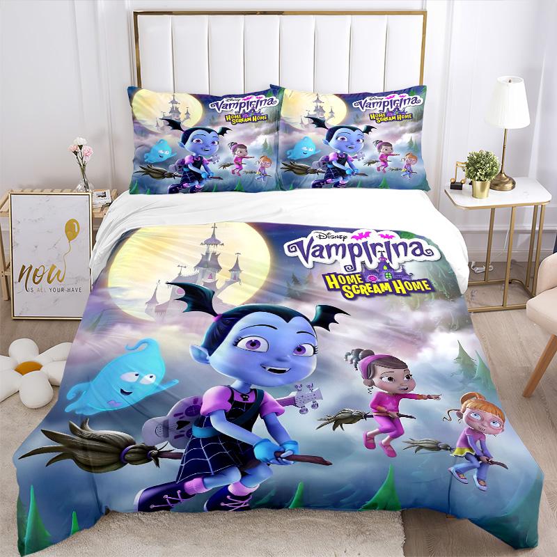 Vampirina'S Halloween Adventure Print 3Pcs Bedding Setduvet Cover With 2 Bedropillowcase Home Birthday Gift