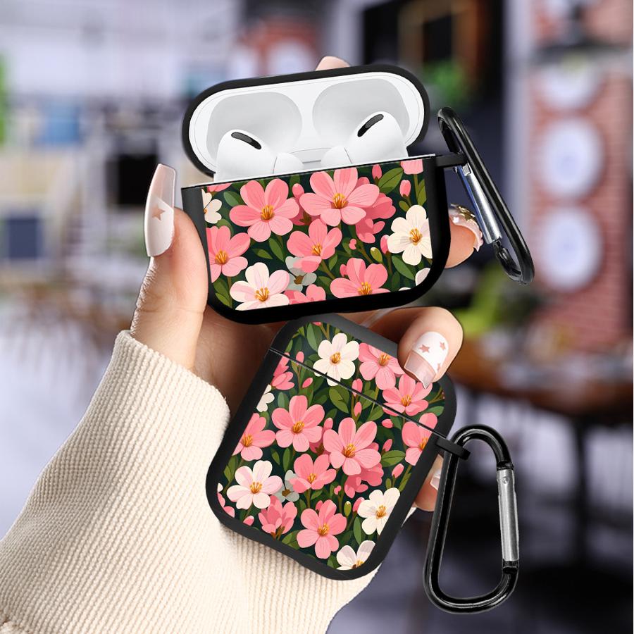Розовый чехол с цветами для Airpods 4 Pro 3 Pro3 2 Pro2 1 Чехлы для наушников Обложка