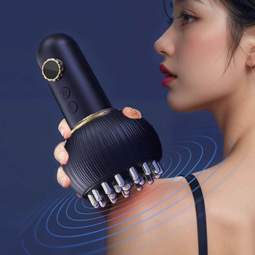 Smart Vibrating EMS Microcurrent Massager Wireless Design Guasha Scraping Brush  Health Maintenance