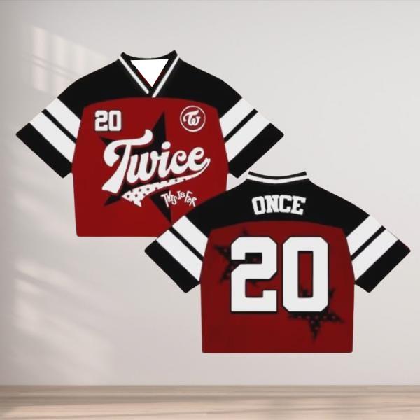 2026 New Once Twice 20 This Is for Crop Jersey T Shirt Red Black Sport Tee Kpop Fans Support Casual Streetwear Top Tees