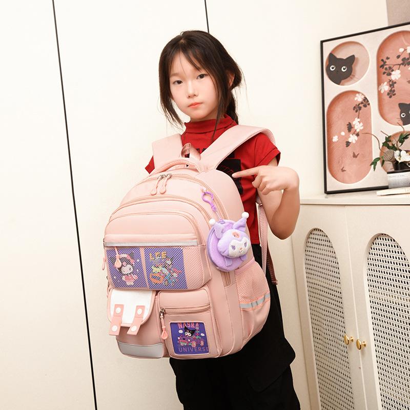 Large Capacity Primary School Schoolbag Cartoon Animation With Pendant Boys And Girls Backpack Cute Children'S Backpack Tide