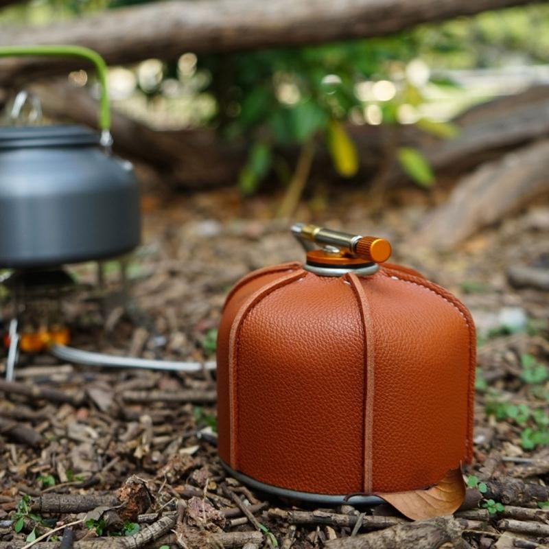 Gas Canister Cover Cylinder PU Leather Gas Canister Protective Box Propane Gas Cylinder Cover Gas Fuel Tanks Protector