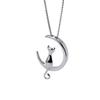 Korean Sweet Moon Kitten Necklace: Cute Cat Pendant for Women, Simple and Unique Student Jewelry