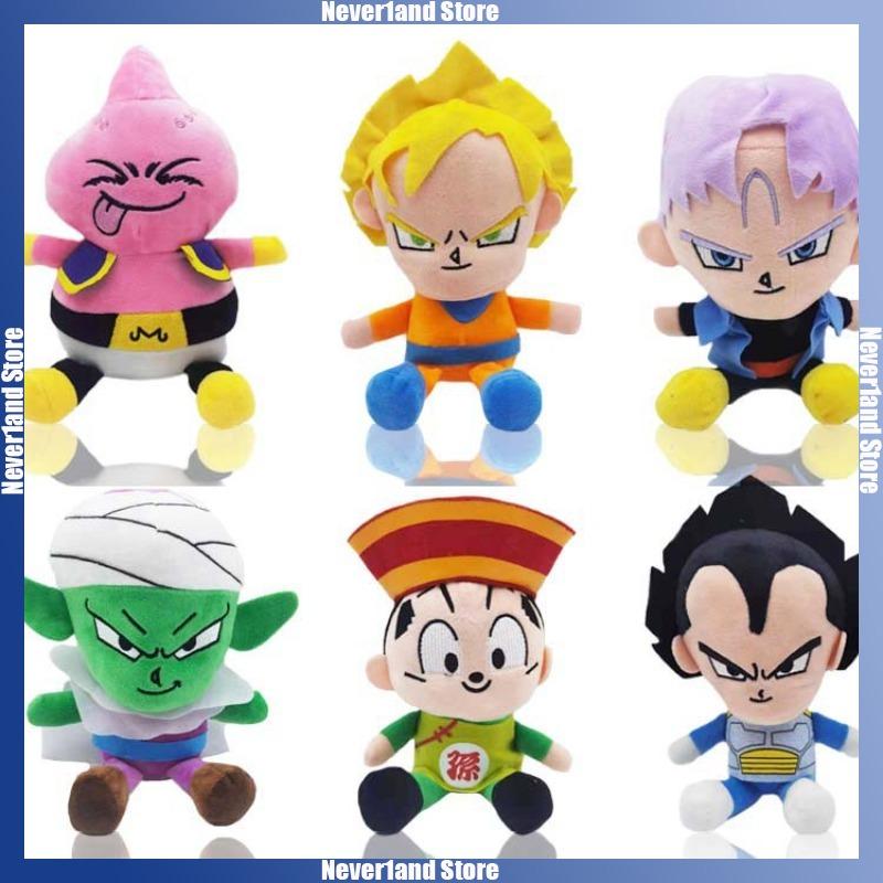 20 см Плюшевая кукла Dragon Ball Супер Сайян Гоку Мягкая игрушка Подушка-игрушка в виде персонажа Мультфильма Декор для спальни и стола Подарки для девочек и мальчиков