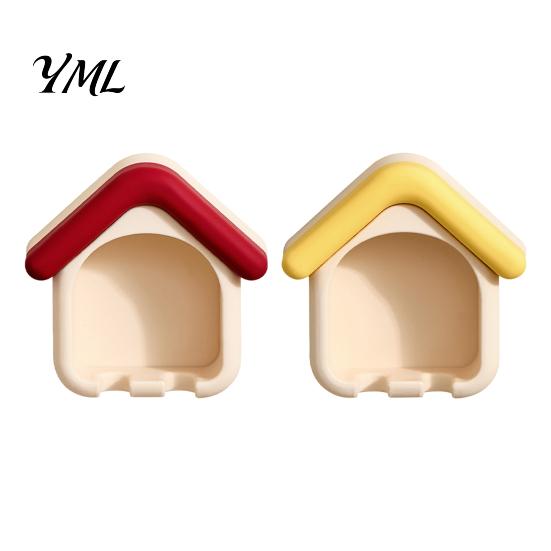 Draining Toothbrush Holder Cartoon House Holder, Wall Mounted Bathroom Organizer, Suspended Household Storage Drainage Drying Rack for Electric