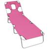Day and Night - Day and Night Folding Lounger with Head Cushion Magenta Pink Steel
