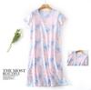 Plus Size Summer Women Nightdress Short Sleeve Cute Cartoon Sleepwear Sweet O Neck Nightgowns Pyjamas Lady's Cotton Sleepdress