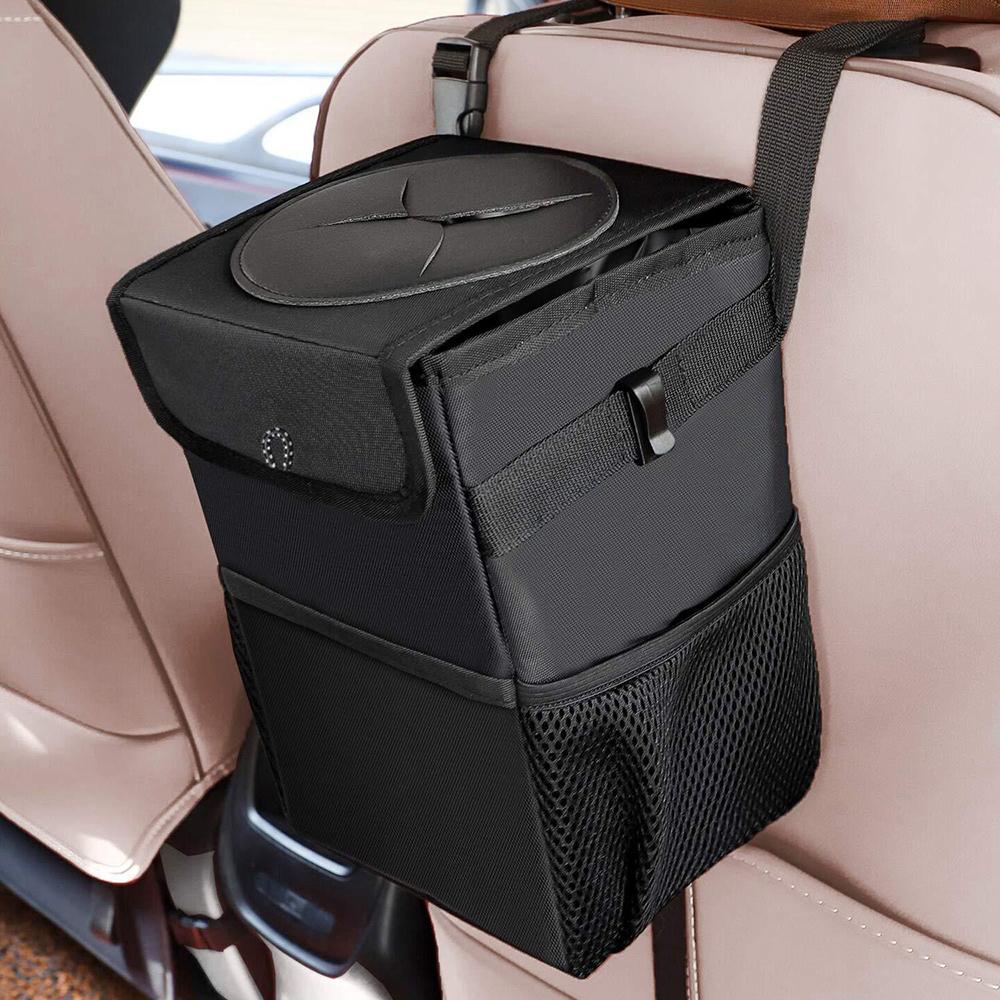 Waterproof Car Trash Can Bin Auto Car Accessories Organizer Garbage Dump For Trash Can Cars Storage Pockets Closeable Portable
