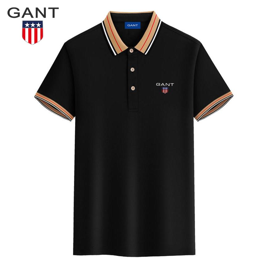 Gant Лето 2025 года, новая вышитая деловая повседневная рубашка поло с лацканами, удобная новая рубашка поло для пары