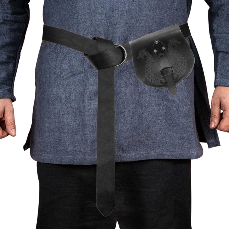 Medieval Leather Belt Pouch Renaissances Costume Accessories LARP Waist Bag Fanny Pack,Pu Leather Coin Purse Gifts