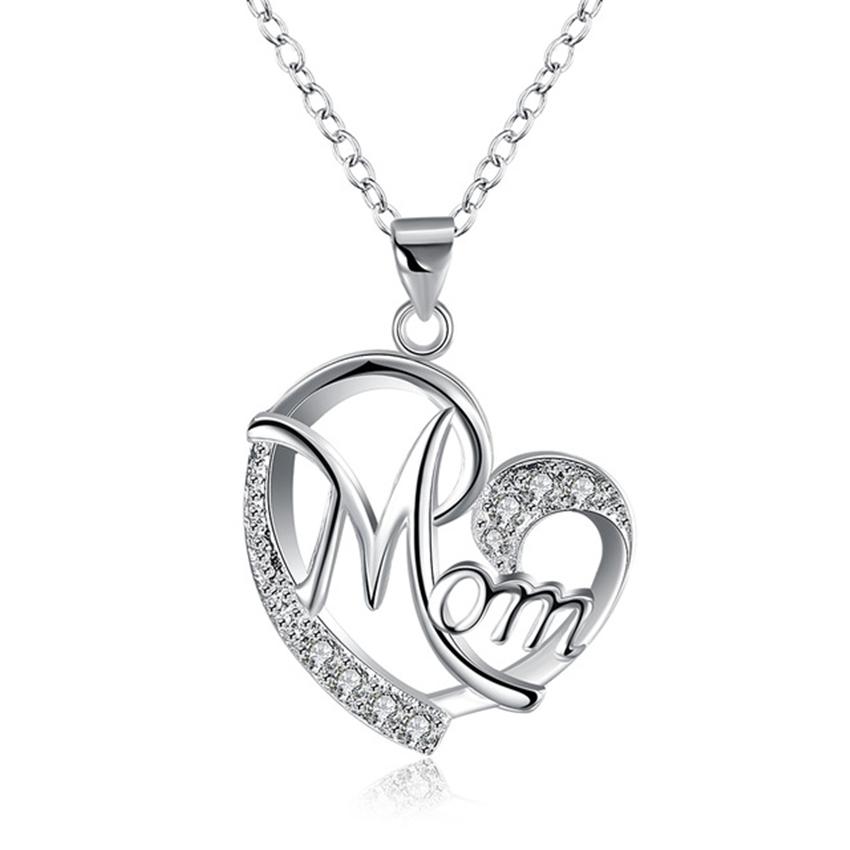 New Fashion 925 Sterling Silver Big Love Heart Pendant Necklace for Women Silver 925 Jewelry Necklace
