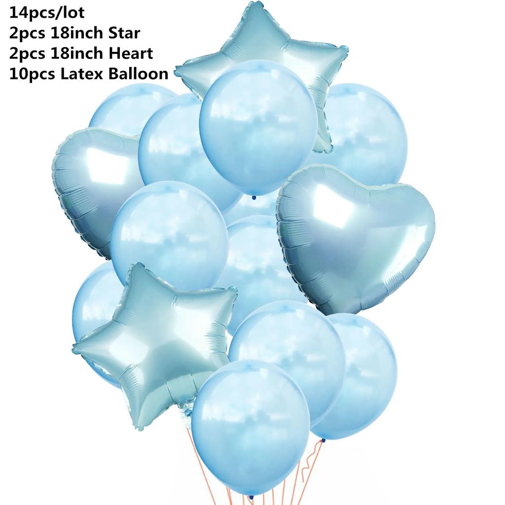 10/14 шт. Микс из розовых розовых шаров, сердечек, звезд, розового золота, конфетти, шары для украшения дня рождения, детей, взрослых, воздушные шары, свадебные шары