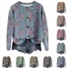 Women's Vintage Knit Button Vintage Print Cardigan Jacket