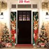 Merry Christmas Porch Sign Bunting Two Cartoon Deer Polyester 30x180cm Indoor Outdoor Decor
