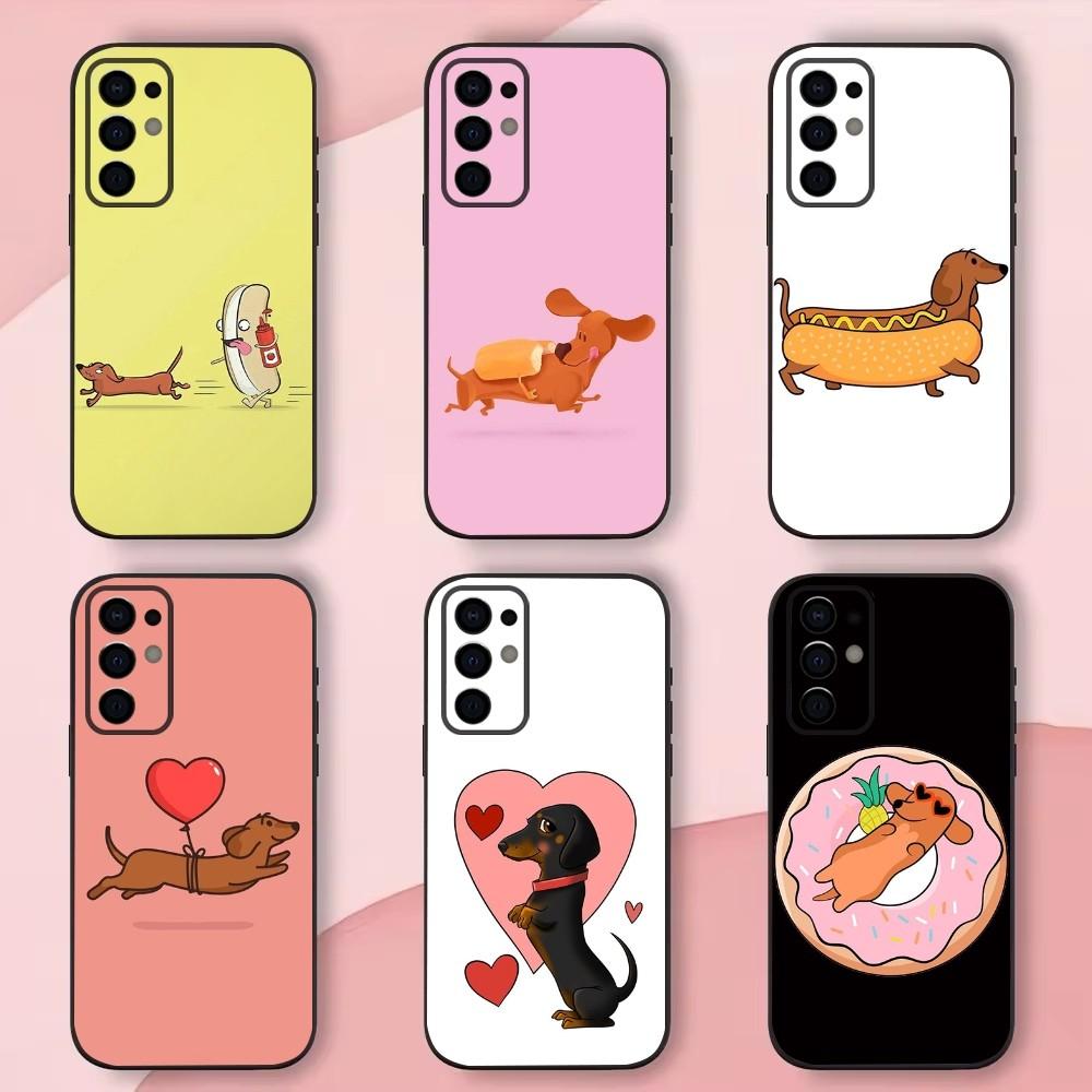 Смешная собака такса питомец чехол для телефона для Samsung S24,S21,S22,S23,S30,Ultra,S20,Plus,Fe,Lite,Note,10,9,5G Черный мягкий корпус