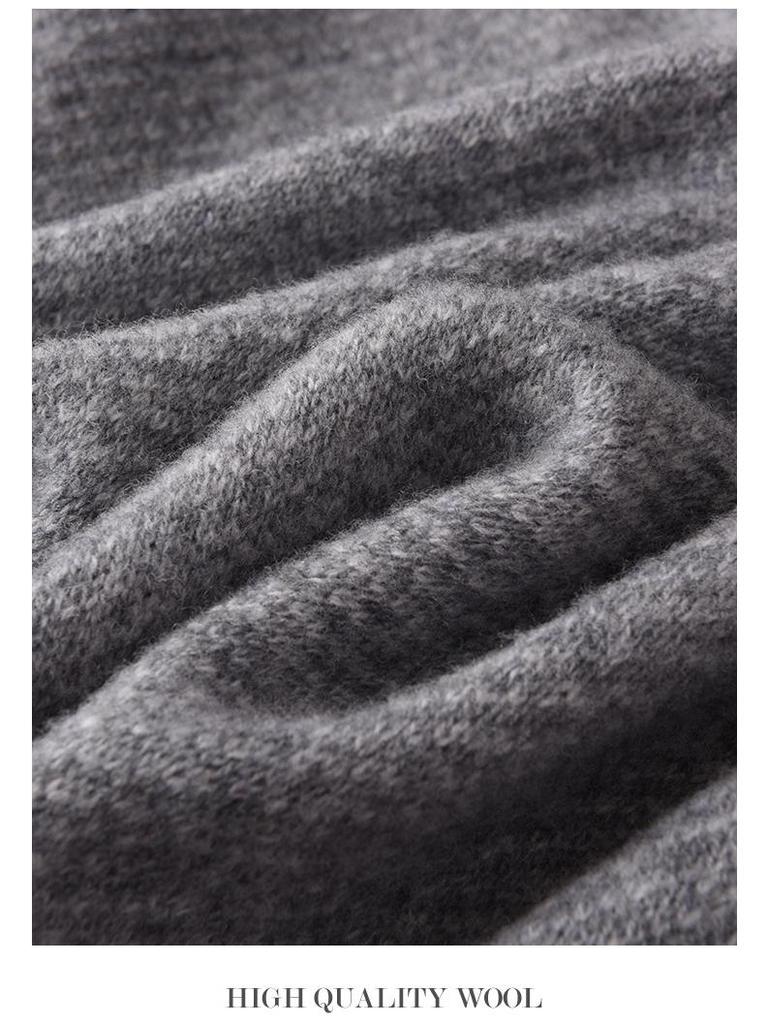 Мужской весенне-осенний свитер на молнии с полувысоким воротником - Повседневный, Универсальный, Однотонный пуловер