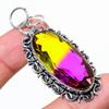 Bi-Color Tourmaline Gemstone 925 Sterling Silver Jewelry Pendant 2.36" K2f15