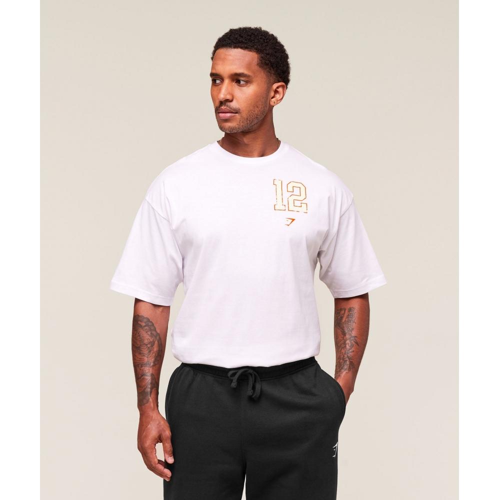 Gymshark Кампус Футболка белая A4b2j Wb57