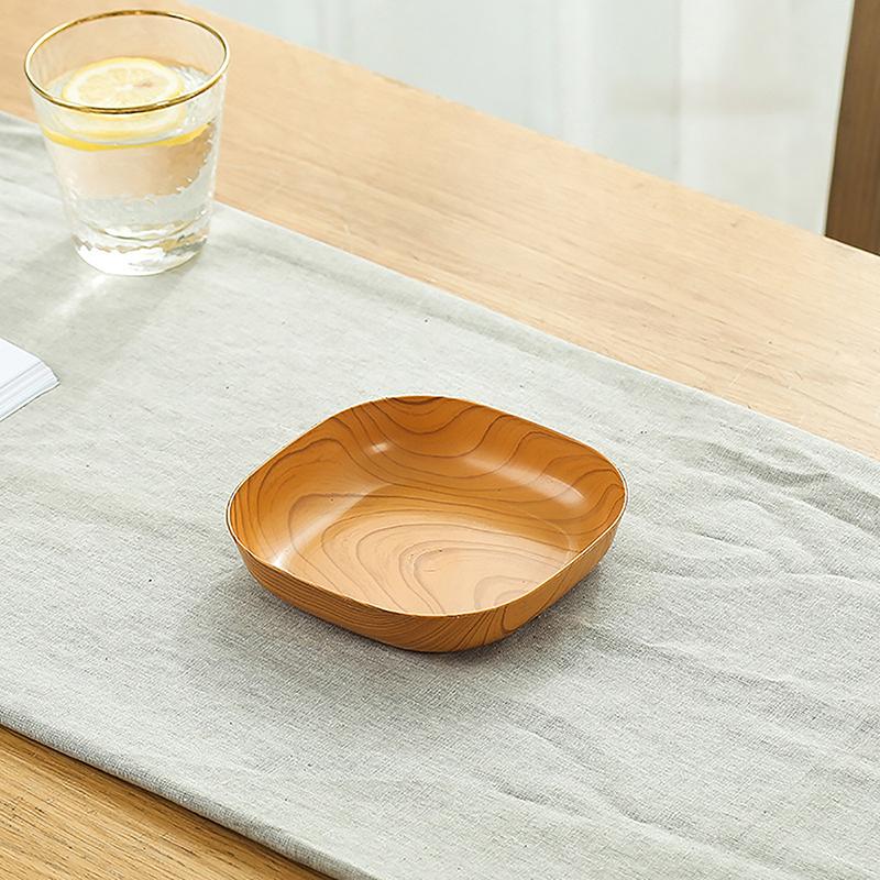 Creative Imitation Wood Plastic Snack Plate Vinegar Dish Home Sushi Breakfast Dried Fruit Snack Tray Bone Spitting Dish