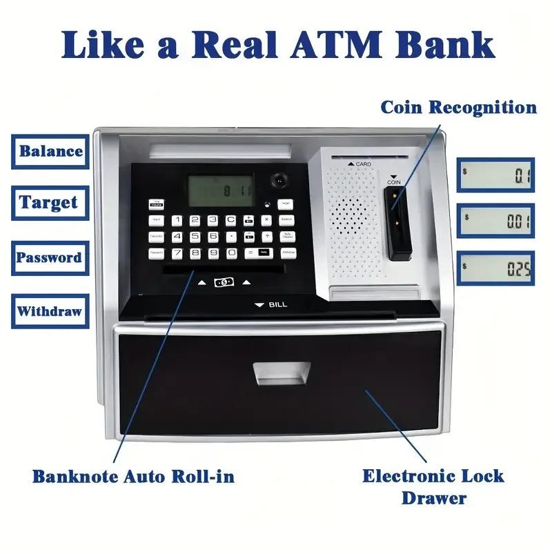 Банкомат-копилка, пароль, копилка, электронная детская копилка, голосовая копилка, игрушка, лучший подарок на день рождения, Рождество, для мальчиков и девочек