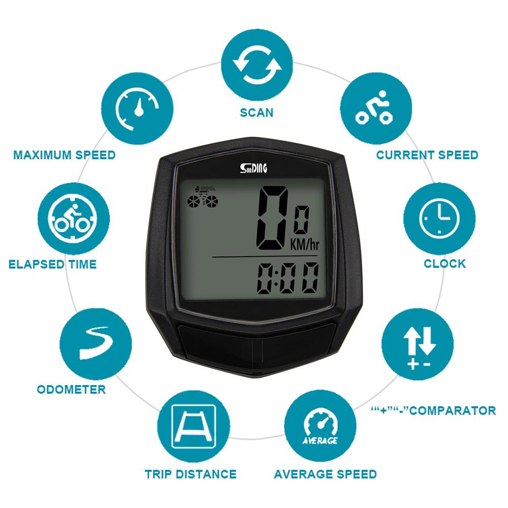 Cycling Computer Wired Type Bike Computer Rainproof LCD Screen Bicycle Computer