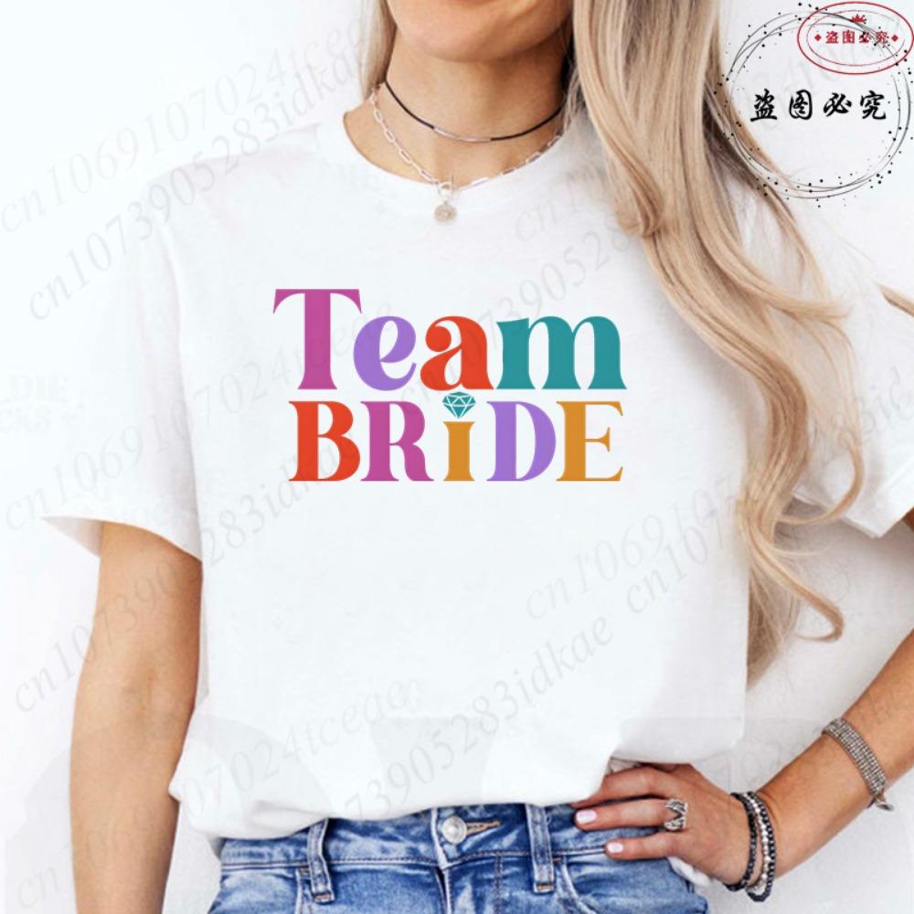 Bridal Shower Special: Fashion Finger Graphic Team Bride T-shirts, Women Clothing for Single Farewell & Bride Squad Tees D001