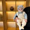 Spring And Autumn Baby One-Year Suit New Boys And Girls Knitted Overalls Baby Versatile Bottom Shirt