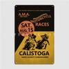 Mfoever  Calistoga Motorcycle Races Metal Sign Club Bar Funny Wall Decor Club Party Tin Sign Posters