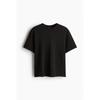 H M Regular FiT Waffle TexTured T sHirT Black