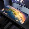 Extra Large Deskmat World Map Earth City Print Stitched Border Anti‑Slip Rubber Base Smooth Mat For Gaming Home Office Table