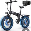 Ridstar H20 Pro Electric Bike, 1000W*2 Motor, 48V 23AH Battery, 20*4 Inch Fat Tires, 49km/h Max Speed, 112km Range