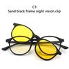 2 In 1 Magnetic Sunglasses Soft Transparent Color Frame Clear Lens Sun Glasses Classic Vintage Sunshades