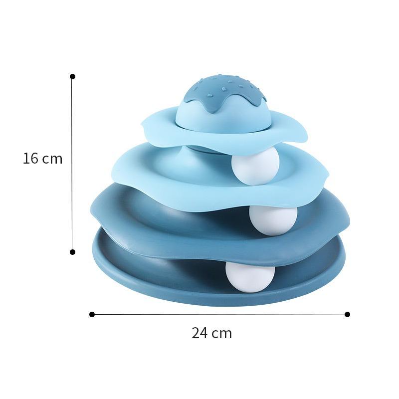 Ball Spinning Cat Toy Rotating Slide Cat Toy Dog and Cat Pet Supplies Interactive Cat Toy with Ball Spinning and Rotating Slide