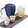 Portable Mutton Fat Jade White Porcelain Travel Tea Set