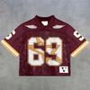 Футболка Y2K American Harajuku Hip Hop Fashion Football Jersey Streetwear Vintage Casual Breathable Splicing Free Short Sleeve