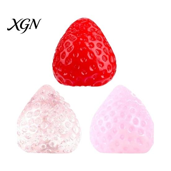 Soft Elastic Stress Reliever Strawberry Squeeze Toy, Relief Ball for Adults TPR Fruit Toy Fidget Portable Focus Enhancer Party Favors Christmas