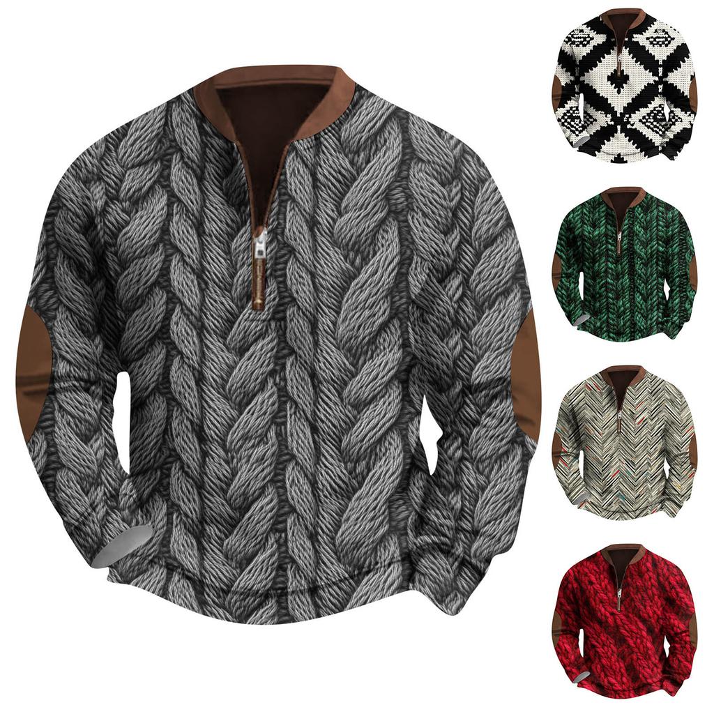 Мужская повседневная толстовка в стиле ретро с градиентным принтом