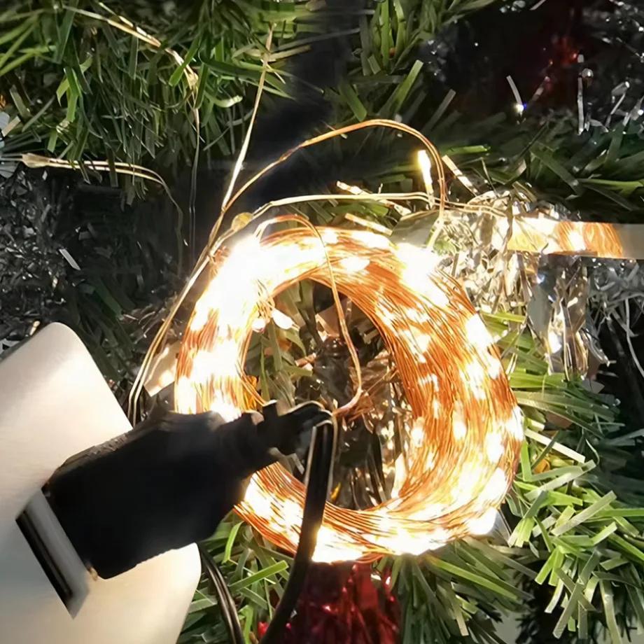 1/2 метра USB светодиодные гирлянды из медной серебряной проволоки водонепроницаемые светодиодные гирлянды для украшения рождественской свадебной вечеринки