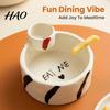Kitchen Gadgets for Sides French Fries Bowl with Sauce Dipping Compartment, Heat Resistant Ceramic Snack Heart Pattern Print Serving Dish Server,