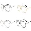 Unisex Retro Big Round Metal Frame Clear Lens Glasses Eyeglasses Spectacles