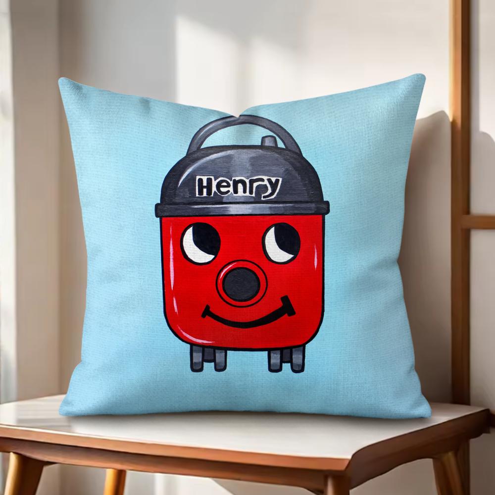 HHenry Hoover Cushion Cover Natural Linen Organic Fabric DoubleSided Printing Couch Pillow Covers Home Decor