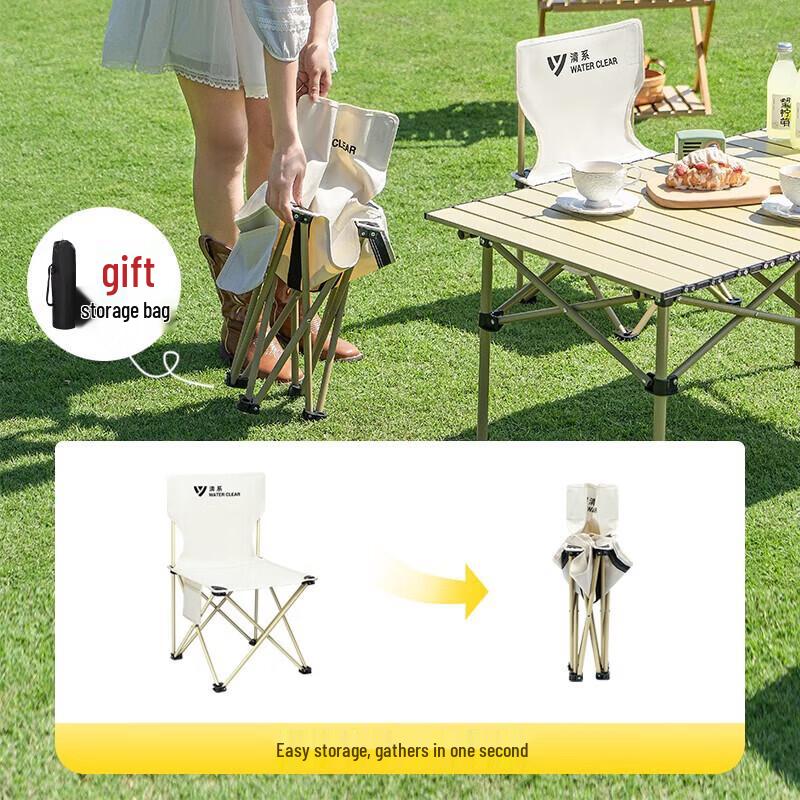 Series Clear Portable Outdoor Folding Chair with Backrest