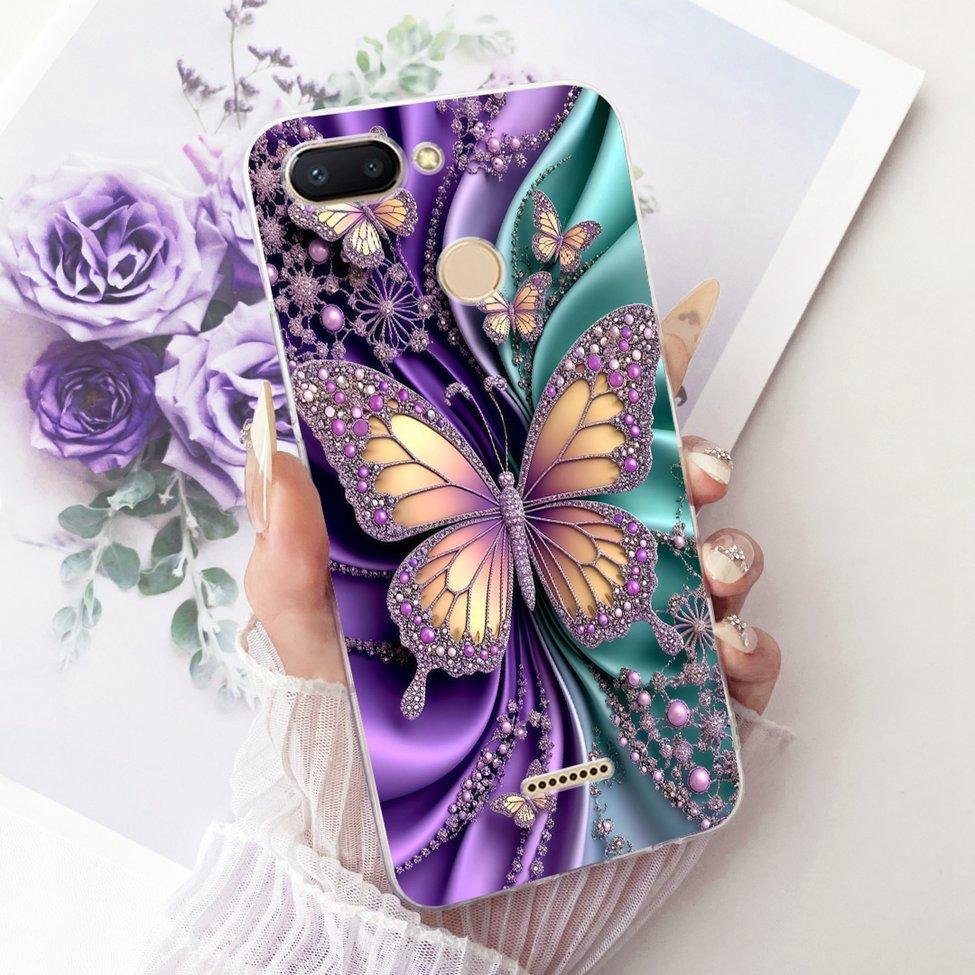 For Redmi 6 Case Cover Transparent Cute Cat Fashion Butterfly Funny Cool Painted Casing M1804C3DH M1804C3DG M1804C3DI