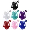 Girls Long Sleeve Round Neck Sequins Flower Front Hollow Back Dance Dress Matching Hair Tie Headwear